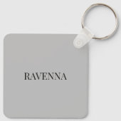 Greige Luxury Personalized Serif Name Gift For Her キーホルダー (裏面)