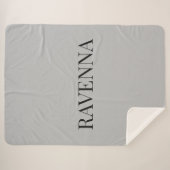 Greige Luxury Serif Personalized Custom Name シェルパブランケット (正面(横))