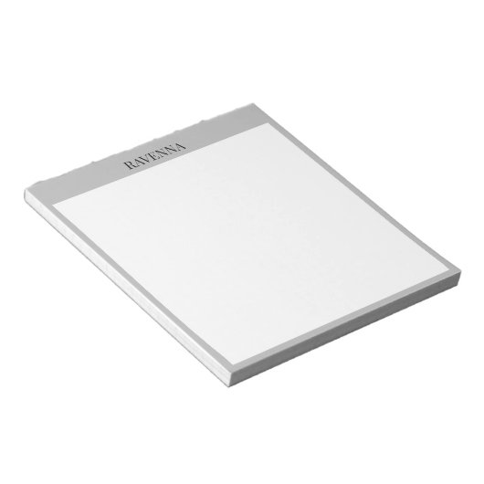 Greige Luxury Serif Personalized Custom Name ノートパッド (アングル)