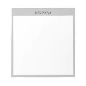 Greige Luxury Serif Personalized Custom Name ノートパッド (正面)