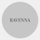 Greige Luxury Serif Personalized Custom Name ラウンドシール (正面)