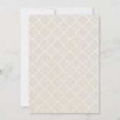 Greige Modern Quatrefoil Birth Announcement Card (裏面)