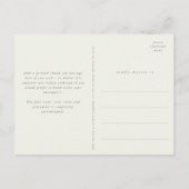 Greige Snowberry+Eucalyptus 結婚's Thank You ポストカード (裏面)