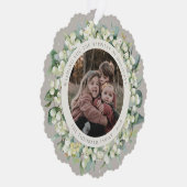 Greige Snowberry+Eucalyptus Holiday Wreath Photo  オーナメントカード (右)