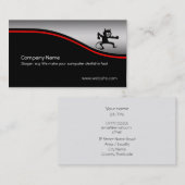 Gremlinの小鬼を、赤いswooshにやにや笑うこと、金属一見 名刺 (正面/裏面)