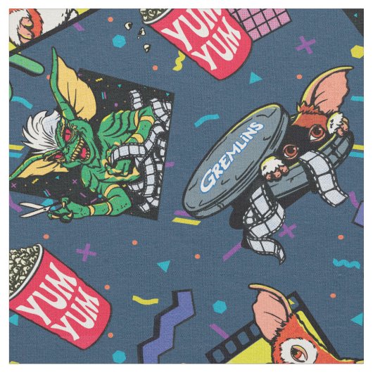 Gremlins™ 80's Retrowave Pattern ファブリック (クローズアップ)