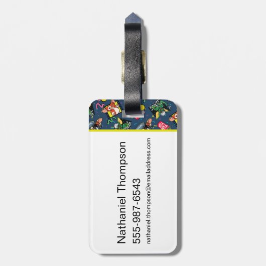 Gremlins™ 80's Retrowave Pattern ラゲッジタグ (裏面縦)