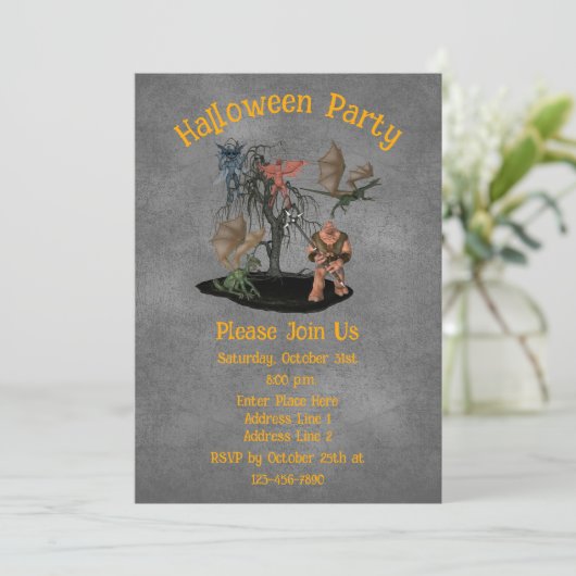 Gremlins Ogre Creatures Halloween 招待状 (スタンド正面)