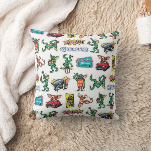 Gremlins™ Sticker Fun Pattern クッション (ブランケット)