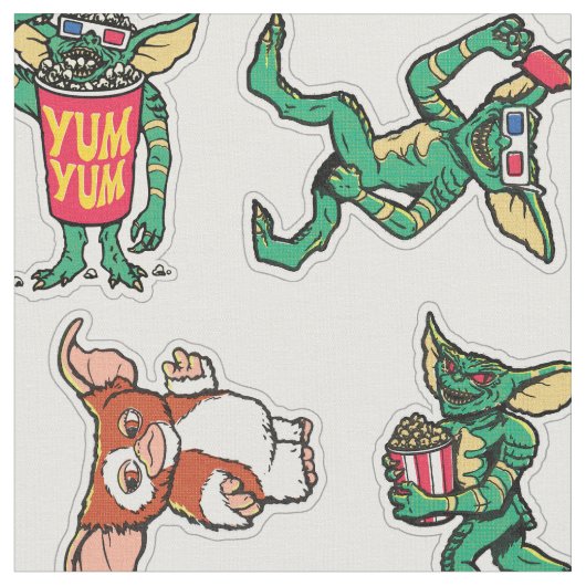 Gremlins™ Sticker Fun Pattern ファブリック (クローズアップ)