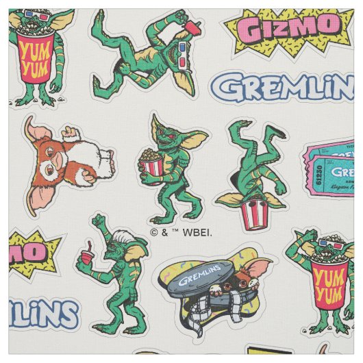 Gremlins™ Sticker Fun Pattern ファブリック (見本)