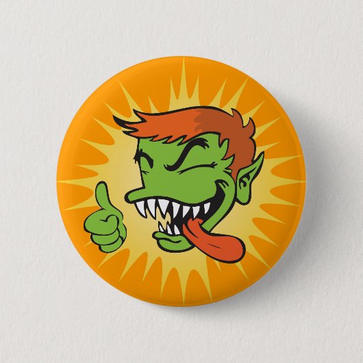 Gremmieボタン-オレンジ 缶バッジ (正面)