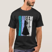 Gren Distressed Violin Queen Teal Grey Theme Violi Tシャツ (正面)