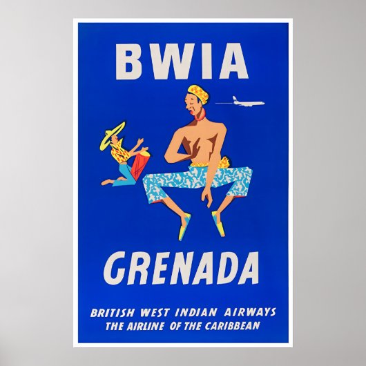 Grenada Art Caribbean Art Print Travel Poster Home ポスター (正面)