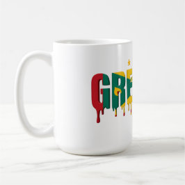 Grenada Drip Text | Caribbean Flag Design | Fan  コーヒーマグカップ