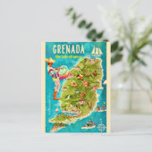 Grenada Island Map Postcard ポストカード (スタンド正面)