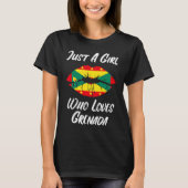 Grenada Lips Mouth Love Flag Tシャツ (正面)