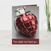 Grenade heart Valentine's Day Card カード (正面)