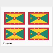 Grenadian flag Stickers 長方形シール (シート)