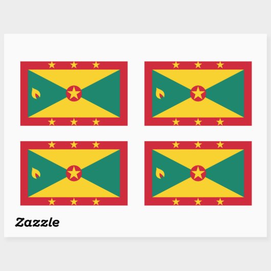 Grenadian flag Stickers 長方形シール (シート)