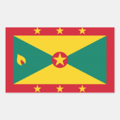 Grenadian flag Stickers 長方形シール (正面)
