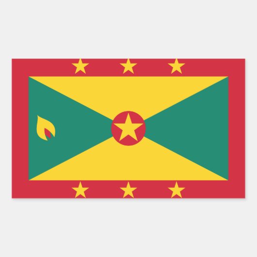 Grenadian flag Stickers 長方形シール (正面)