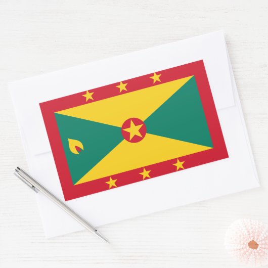 Grenadian flag Stickers 長方形シール (封筒)