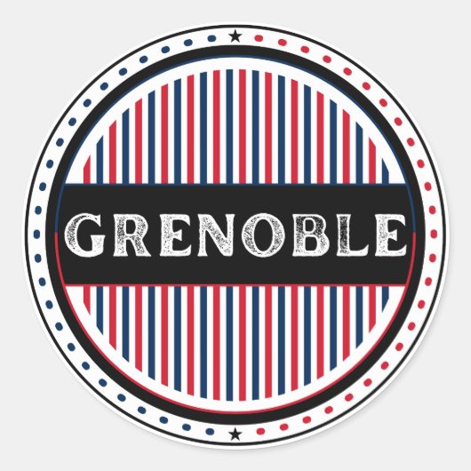Grenoble City Pride Emblem – French Identity ラウンドシール (正面)