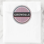 Grenoble City Pride Emblem – French Identity ラウンドシール (バッグ)