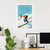 Grenoble France Vintage Ski Poster ポスター (ホームオフィス)