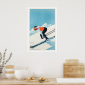 Grenoble France Vintage Ski Poster ポスター (キッチン)