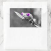 Grenouille aux yeux violets 長方形シール (バッグ)