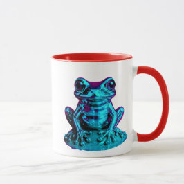 grenouille bleu néon マグカップ