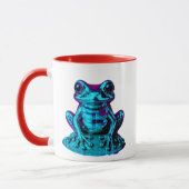 grenouille bleu néon マグカップ (左)