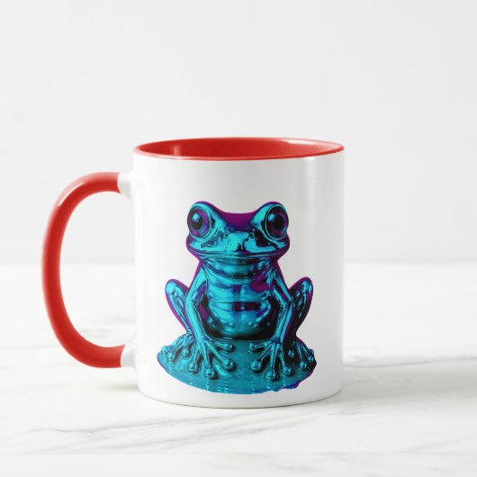 grenouille bleu néon マグカップ (左)