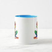 Grenouille cartoon assise aux couleurs vives. マグカップ (中央)
