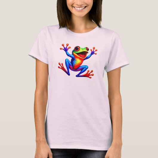 Grenouille cartoon joyeuse aux couleurs éclatantes tシャツ (正面)