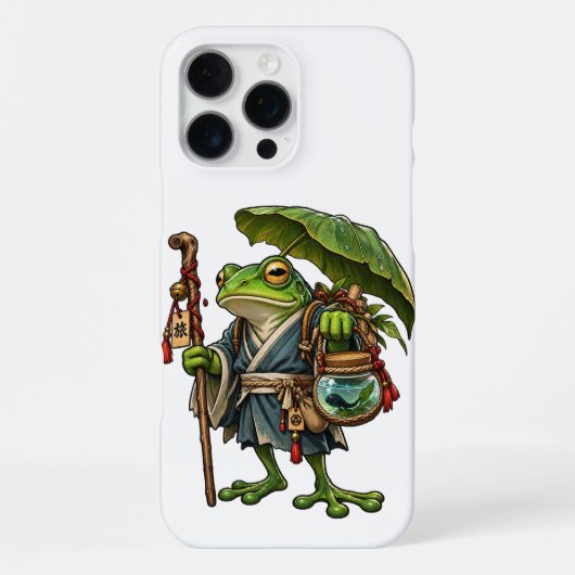 Grenouille Voyageuse sous une Feuille Parasol iPhoneケース (裏面)