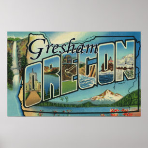 Gresham、オレゴン-大きい手紙場面 ポスター