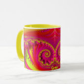 GRETA ～熱3Dフラク熱狂するラクタ～ピンクレッドイエローマグカップ マグカップ (正面左)