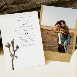 GRETA Water color Joshua Tree Photo 結婚's Invitat 招待状