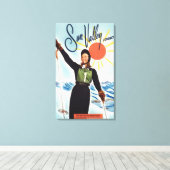 Gretchen Fraser広告ポスター キャンバスプリント (インサイチュ (ウッドフロア))