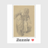 Greuze – 腕を伸ばした老婦人 シール (シート)