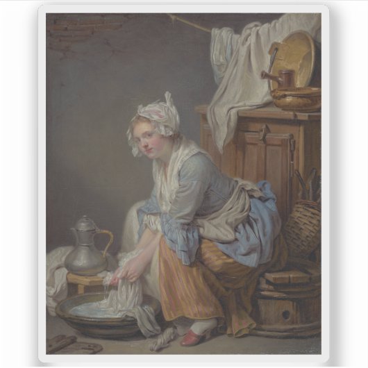 Greuze - The Laundress (La Blanchisseuse) シール (正面)