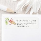 Grevillea botanical watercolor wedding reply ラベル (インサイチュ)