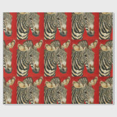 Grevyのシマウマのアフリカの野性生物の動物園動物の芸術 ラッピングペーパー (フラット)