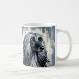 Grey Afghan Hound Portrait コーヒーマグカップ