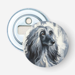 Grey Afghan Hound Portrait 栓抜き