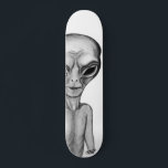 Grey Alien スケートボード<br><div class="desc">Grey Alien , Fantasy Art Pencil Drawing by Krisi ArtKSZP >>> More Products in Store Category >>> Alien >>> Grey Alien</div>