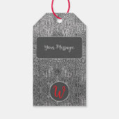 Grey Alligator Leather Scales Reptile Monogram  ギフトタグ (正面)